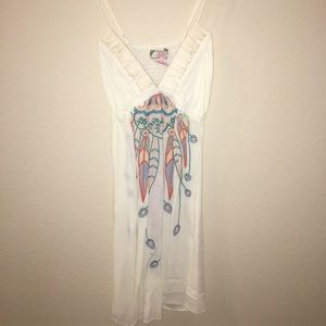 Off white embroidered dress